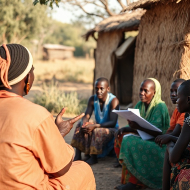 Sensibilisation sur la santé dans un village
