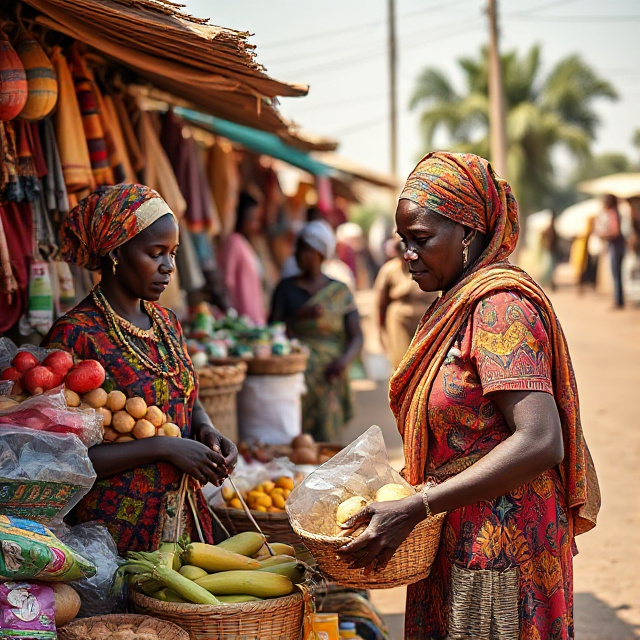 Commerçantes sur un marché local