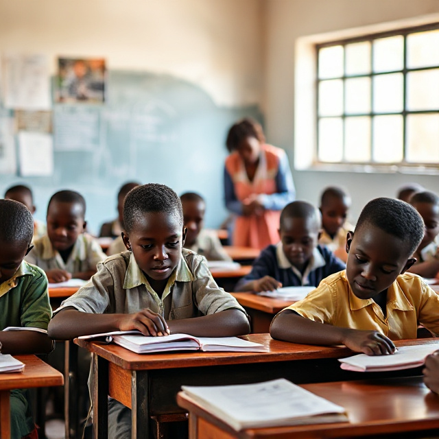 Enfants burkinabè en classe